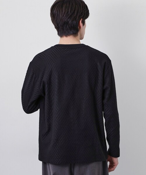 THE SHOP TK tシャツ 「長く愛せる、定番ロンT」リンクスジャカード