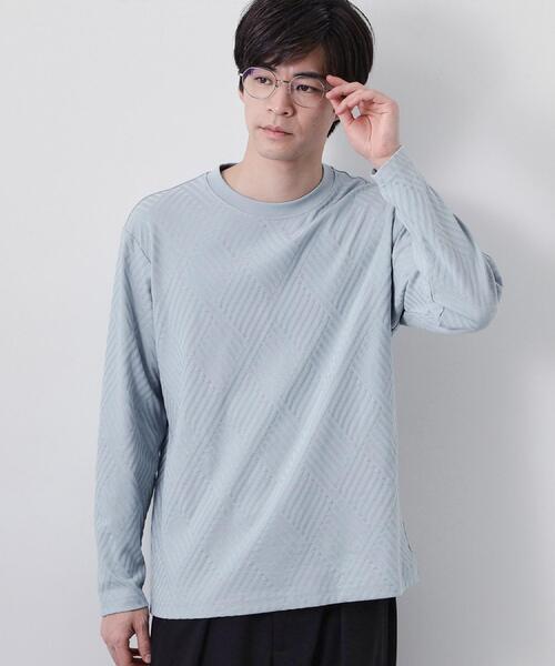 THE SHOP TK tシャツ 「長く愛せる、定番ロンT」リンクスジャカード