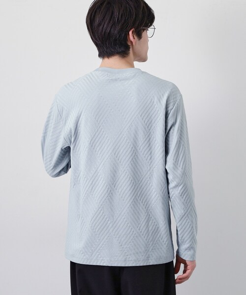 THE SHOP TK tシャツ 「長く愛せる、定番ロンT」リンクスジャカード