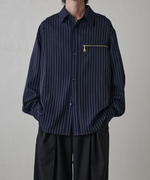【タグ付・新品・定価17,600円】LUI'S ストライプシャツブルゾン Lui's（ルイス） シャツ ストライプオーバーシャツブルゾン メンズ