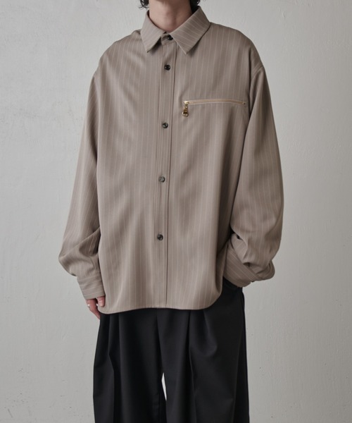 【タグ付・新品・定価17,600円】LUI'S ストライプシャツブルゾン Lui's（ルイス） シャツ ストライプオーバーシャツブルゾン メンズ