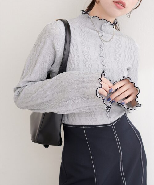 シンプル プチ ハイネックニット natural couture  黒 新品 natural couture ニット セーター プチハイメローニット レディース