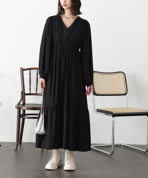 「FREE'S MART」 長袖ワンピース MEDIUM グリーン レディース_画像3