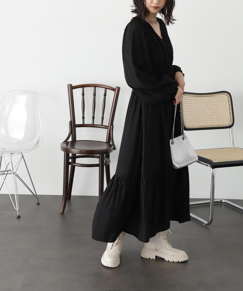 「FREE'S MART」 長袖ワンピース MEDIUM グリーン レディース_画像8