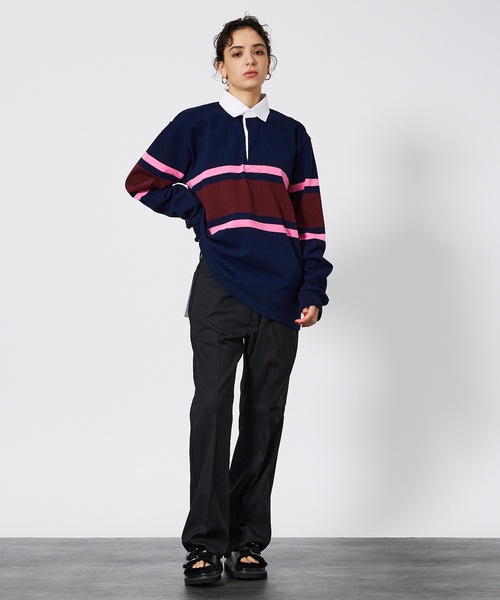 「Barbarian」 長袖ポロシャツ M ブラウン メンズ_画像3