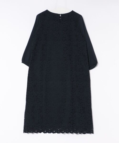 「Honeys」 「GLACIER」7分袖ワンピース S ネイビー レディース_画像2