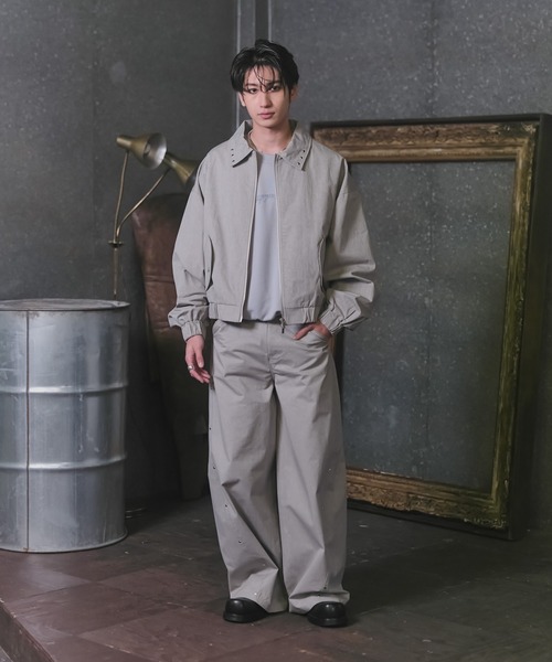 ピーチワイドスウェットパンツ Confirm（コンファーム） ワイドパンツ パンツ Peach Brushed Studded