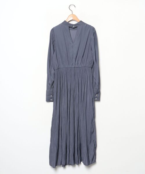 「mysty woman」 長袖ワンピース FREE グレイッシュブルー レディース_画像2