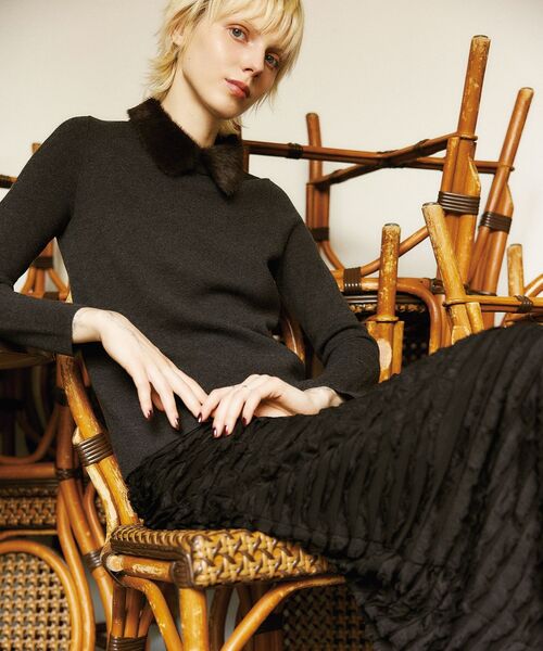 「DRESSTERIOR」 長袖ニット 36 チャコールグレー レディース_画像4