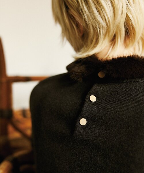 「DRESSTERIOR」 長袖ニット 36 チャコールグレー レディース_画像6
