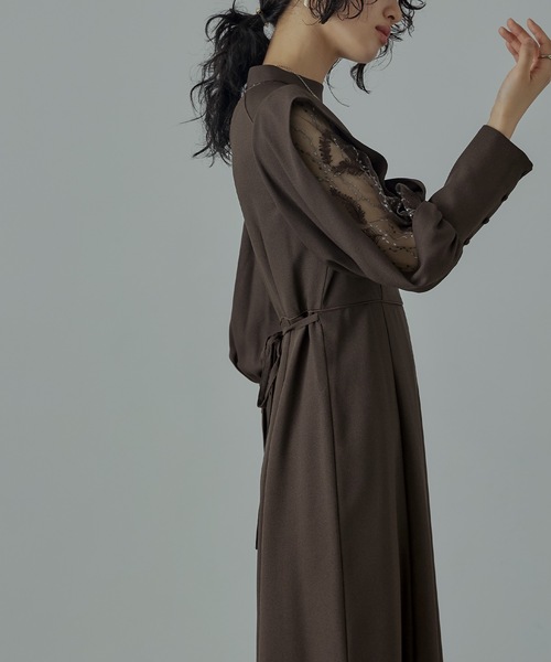 「niana」 長袖ワンピース M ブラウン レディース_画像6