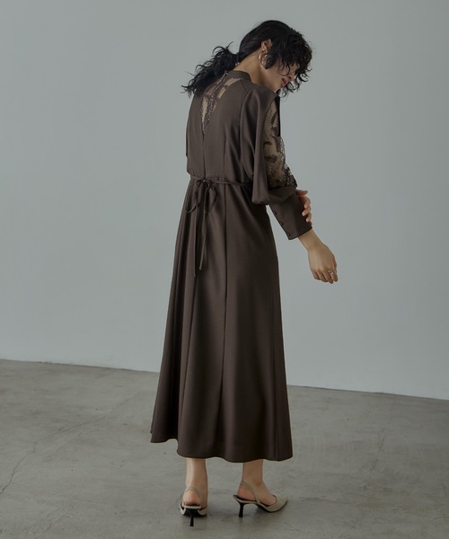 「niana」 長袖ワンピース M ブラウン レディース_画像7