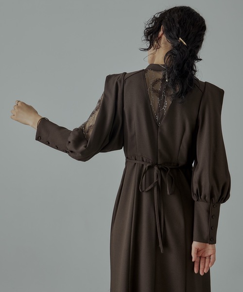 「niana」 長袖ワンピース M ブラウン レディース_画像8