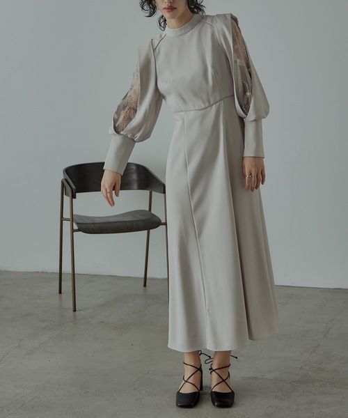 「niana」 長袖ワンピース M ブラウン レディース_画像9