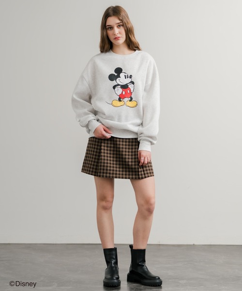 「MICKEY MOUSE」 スウェットカットソー M グレー レディース_画像3