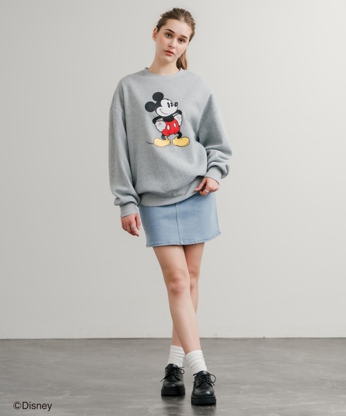 「MICKEY MOUSE」 スウェットカットソー M グレー レディース_画像6