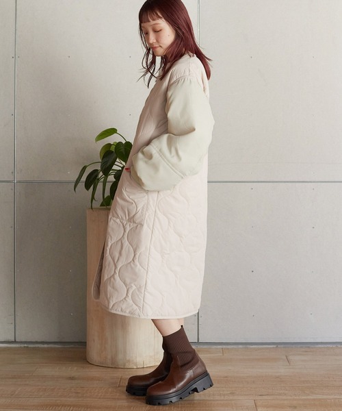 「w closet」 ノーカラーコート FREE キナリ レディース_画像7