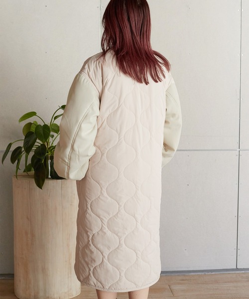 「w closet」 ノーカラーコート FREE キナリ レディース_画像8