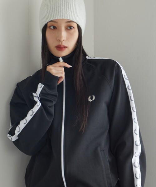 「FREAK'S STORE」 「FRED PERRY」ブルゾン LARGE ネイビー レディースの画像