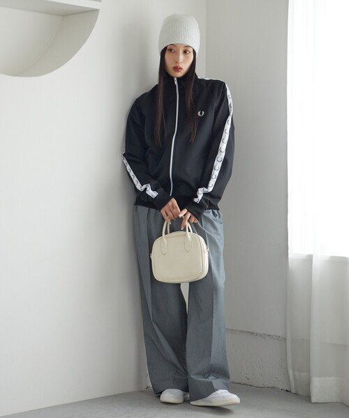 「FREAK'S STORE」 「FRED PERRY」ブルゾン LARGE ネイビー レディースの画像