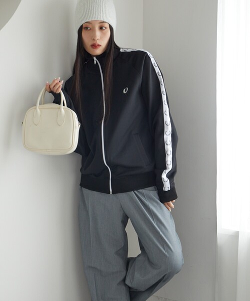 「FREAK'S STORE」 「FRED PERRY」ブルゾン LARGE ネイビー レディースの画像