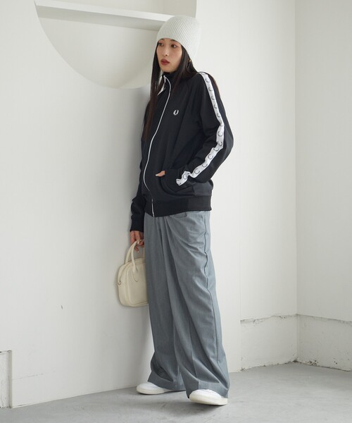 「FREAK'S STORE」 「FRED PERRY」ブルゾン LARGE ネイビー レディースの画像