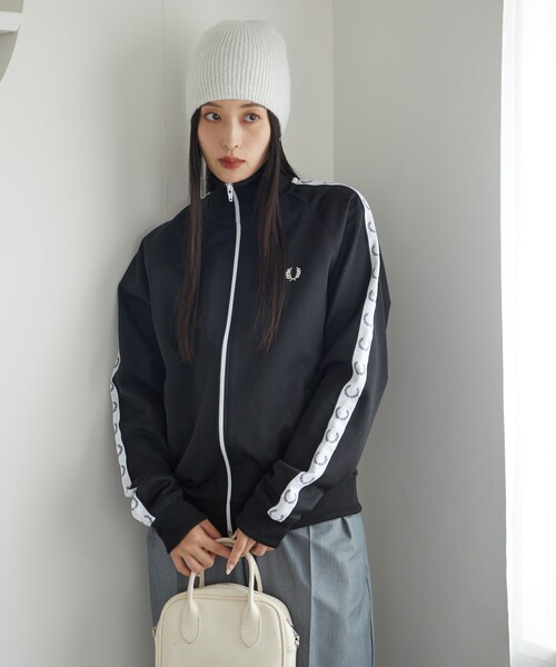 「FREAK'S STORE」 「FRED PERRY」ブルゾン LARGE ネイビー レディースの画像
