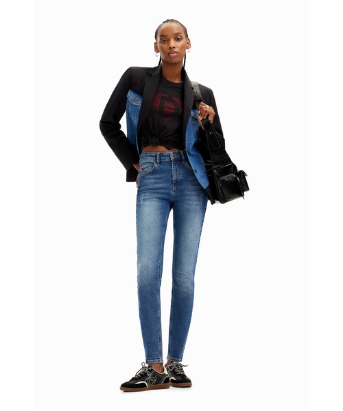 「Desigual」 テーラードジャケット 40 ブルー レディースの画像