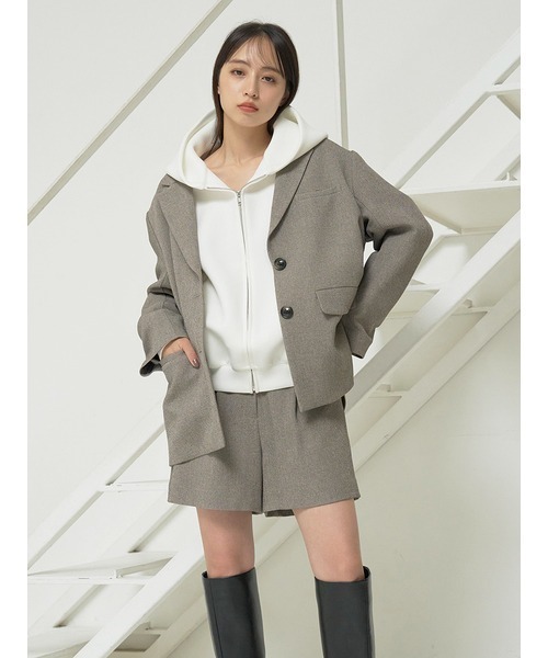 SNIDEL グレー パーカー ONE SIZE SNIDEL（スナイデル） ジップアップパーカー ONE SIZE ピンク