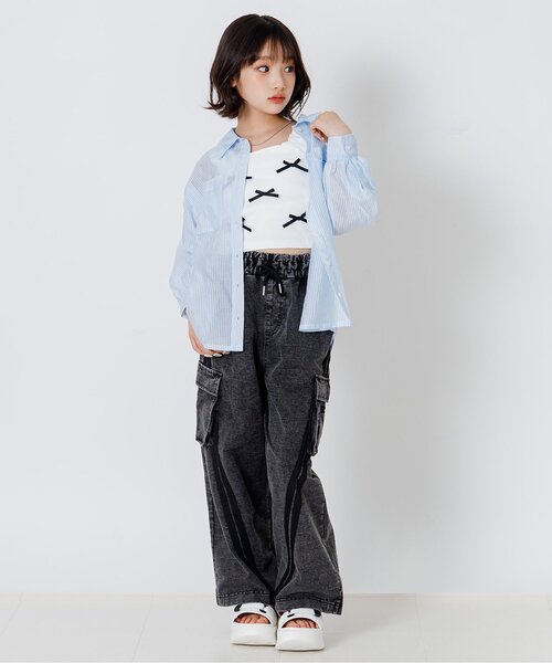 algy（アルジー） ブラウス シャツ 2WAYシアーシャツ キッズ 子供服