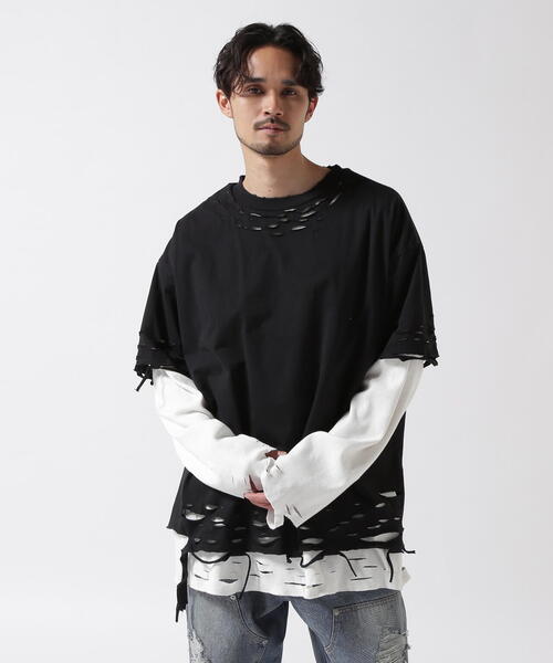 「FR(13)NDS」 長袖Tシャツ F ブラック メンズの画像