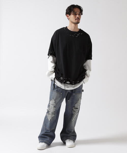 「FR(13)NDS」 長袖Tシャツ F ブラック メンズの画像