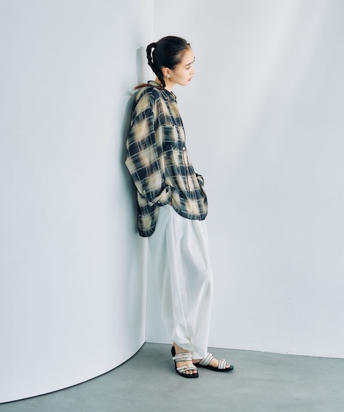 LEPSIM（レプシィム） ブラウス シャツ 2WAY柄シアー長袖シャツ 664892
