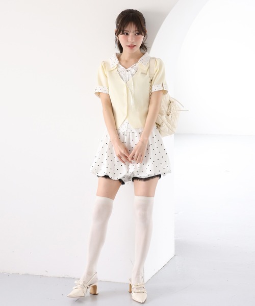 tシャツ シャツドッキング半袖トップス レディースの画像