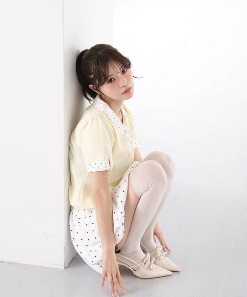 tシャツ シャツドッキング半袖トップス レディースの画像