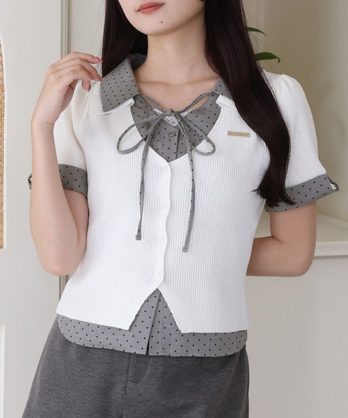 one after another NICE CLAUP tシャツ シャツドッキング半袖トップス