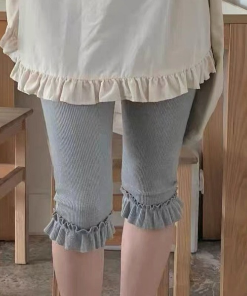 パンツ リブフリルカプリレギンスパンツ レディース : ZOZOTOWN Yahoo