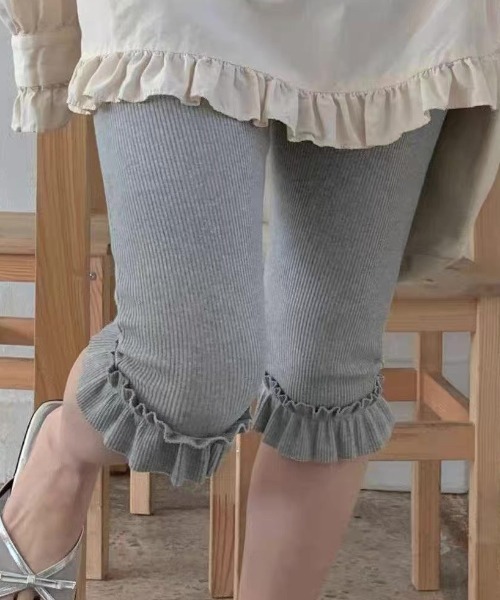 パンツ リブフリルカプリレギンスパンツ レディース : ZOZOTOWN Yahoo