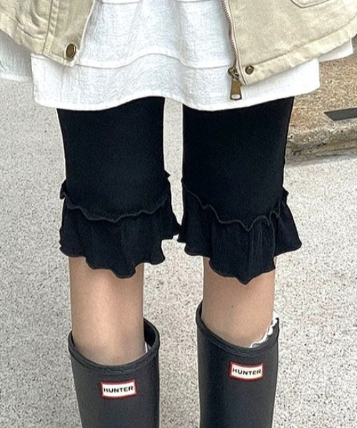 パンツ リブフリルカプリレギンスパンツ レディース : ZOZOTOWN Yahoo