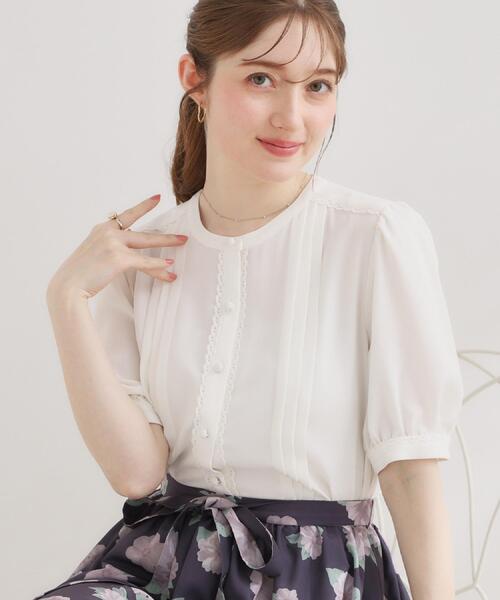 ブラウス シャツ 「洗える」ピンタック ブラウス レディースの画像