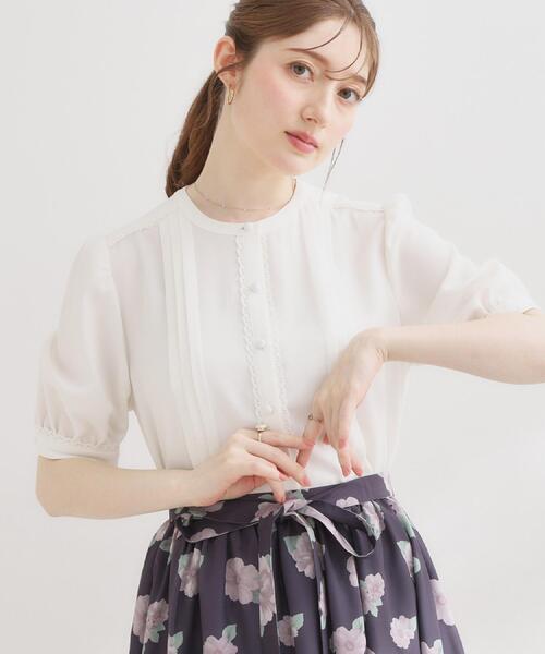 ブラウス シャツ 「洗える」ピンタック ブラウス レディースの画像