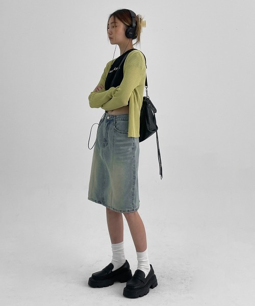 「BLACKUP」 デニムスカート SMALL ブルー レディース_画像3