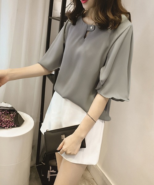 「Amulet」 半袖ブラウス X-LARGE ホワイト レディース_画像3