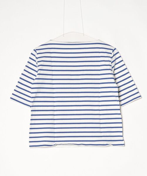 「PETIT BATEAU」 ボーダー柄半袖Tシャツ S ブルー レディース_画像2