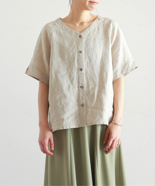 「NOMBRE IMPAIR」 半袖ブラウス FREE イエロー レディース_画像5
