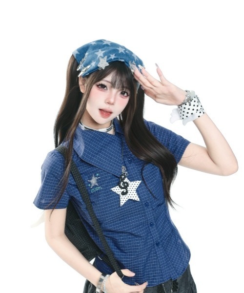 gossip!ロサンゼルス ブラウス シャツ 半袖 「Y2Kガーリー