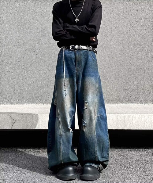 「JOHNNY WOLF」 デニムパンツ L ブルー メンズ_画像2