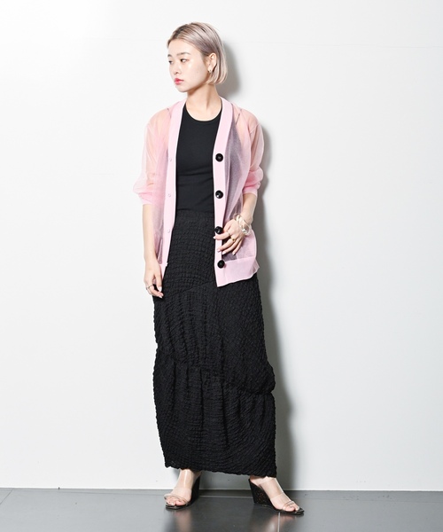 「TOGA PULLA」 ニットカーディガン SMALL ピンク レディース_画像4