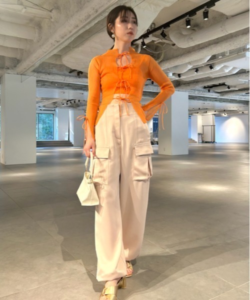 「LILY BROWN」 カーゴパンツ 0 オレンジ レディース_画像8