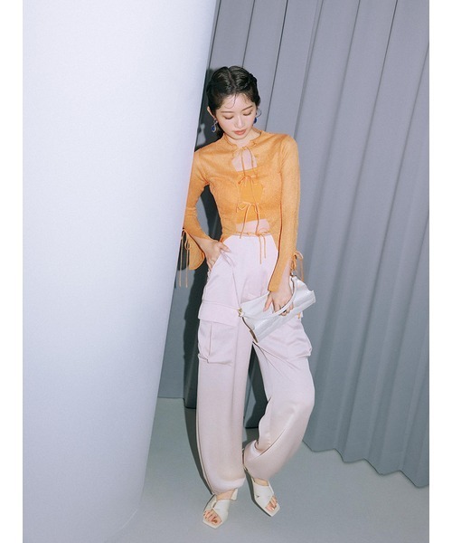 「LILY BROWN」 カーゴパンツ 0 オレンジ レディース_画像10